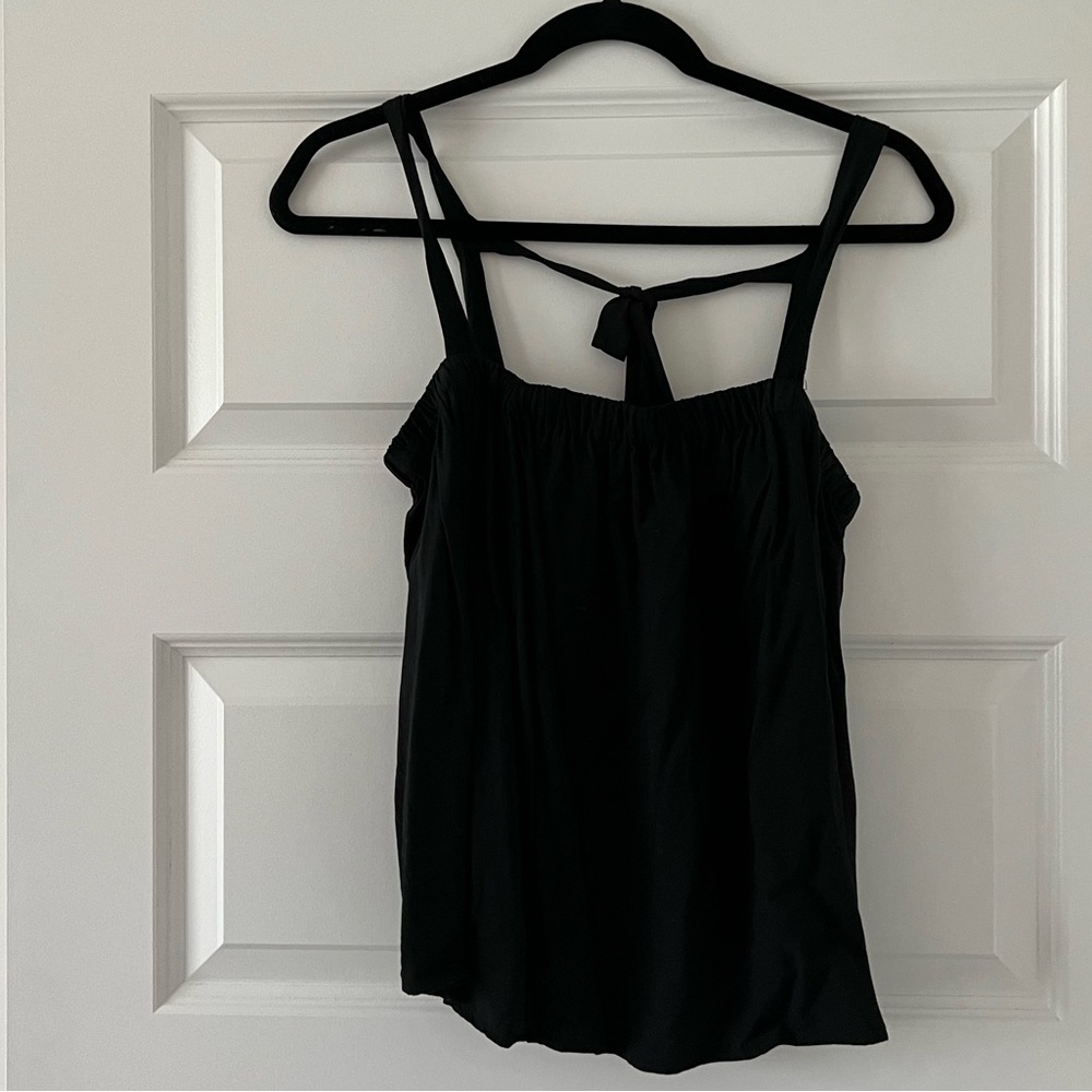 Black tie back tank
